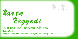 marta negyedi business card